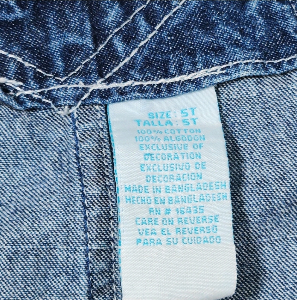 Vtg Care Bears 5T Denim Jean Overall Dress Y2K Girl Clothes Kidcore Care Bear - Picture 7 of 9